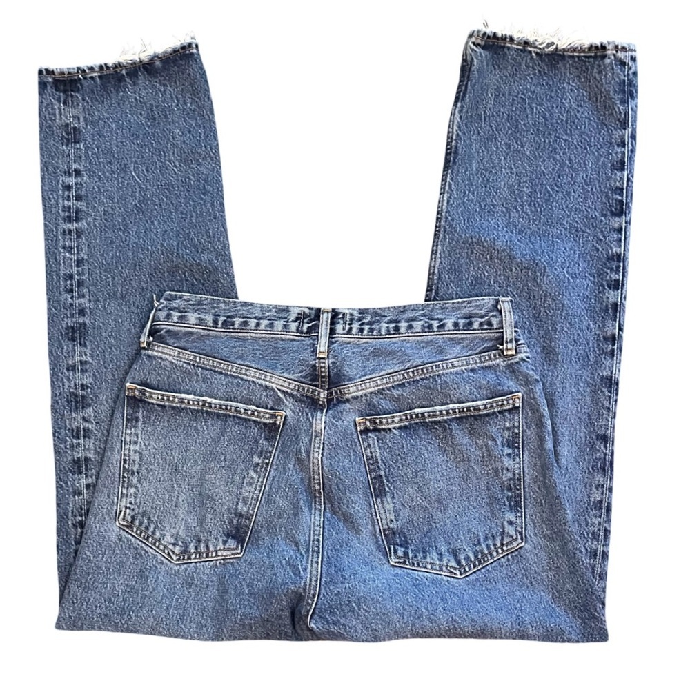 AGOLDE 90s Pinch Waist Straight Leg High Rise Medium Blue Denim Jeans Size 30 - Picture 6 of 12